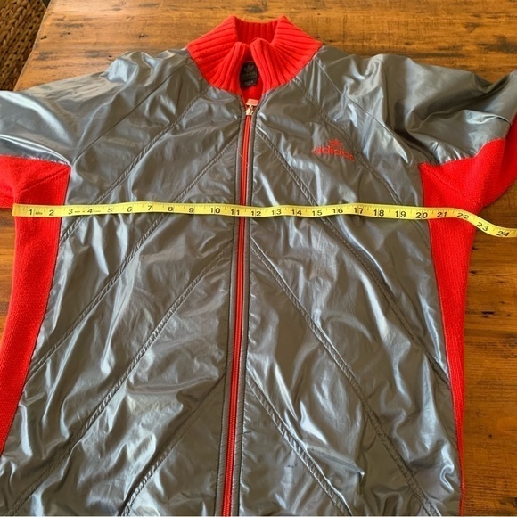Adidas Y2K Icebreaker Gray Quilted Red Knit Bomber Training Varsity Jacket Sz L - Picture 9 of 10